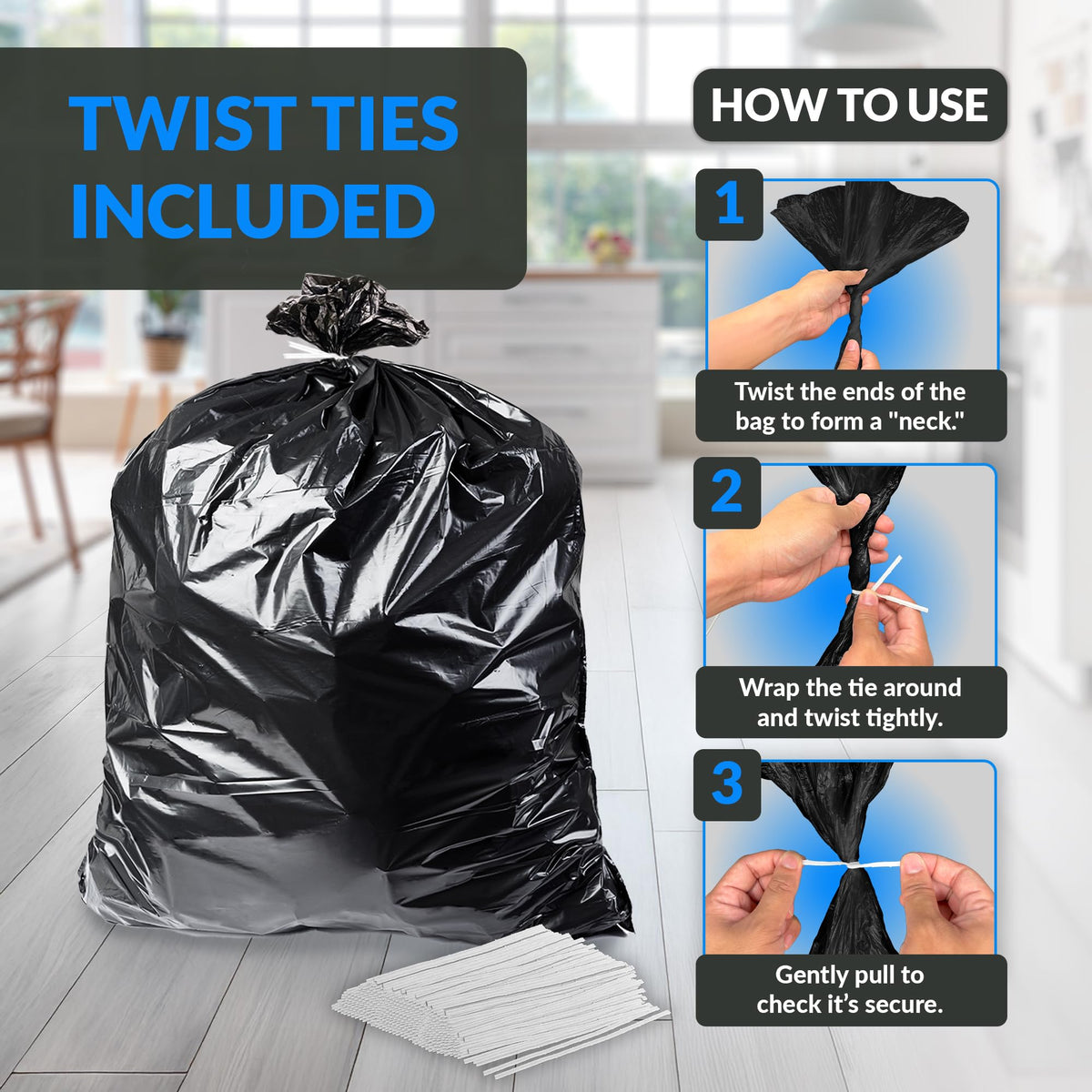 45 Gallon Heavy Duty Trash Bags W3236