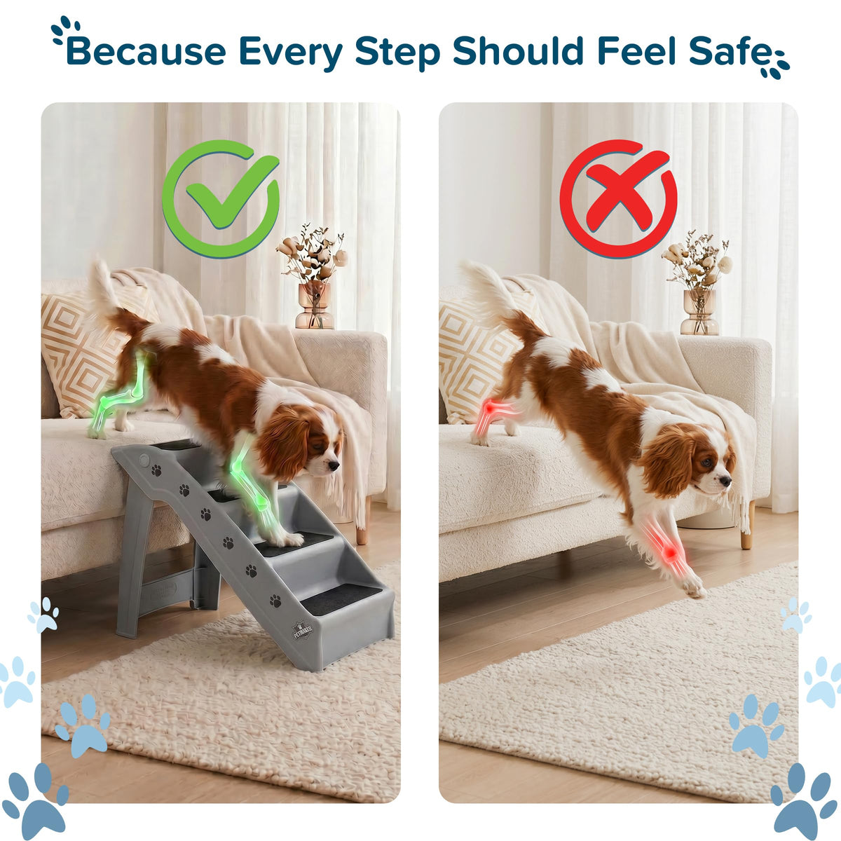 Lightweight Durable Plastic Dog Stairs Z733385