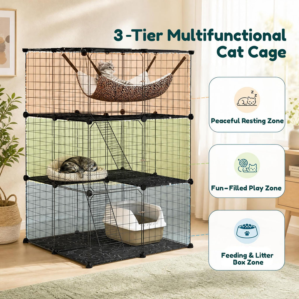 3-Tier Cat Cages Indoor K59521