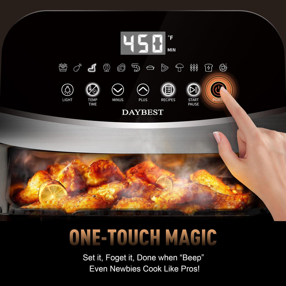 Stainless Steel Ceramic Coated 6QT Air Fryer U8921