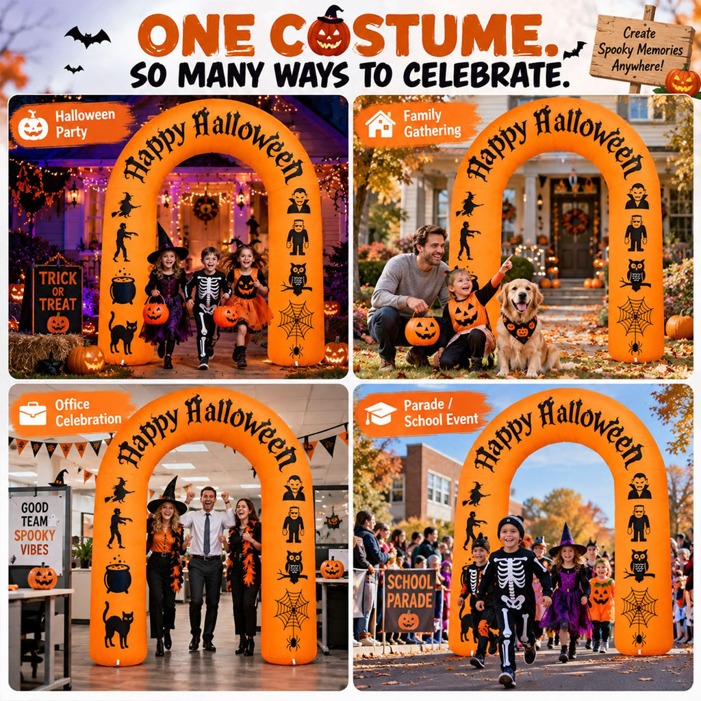 8FT Halloween Inflatable Arch with LED Lights C667567
