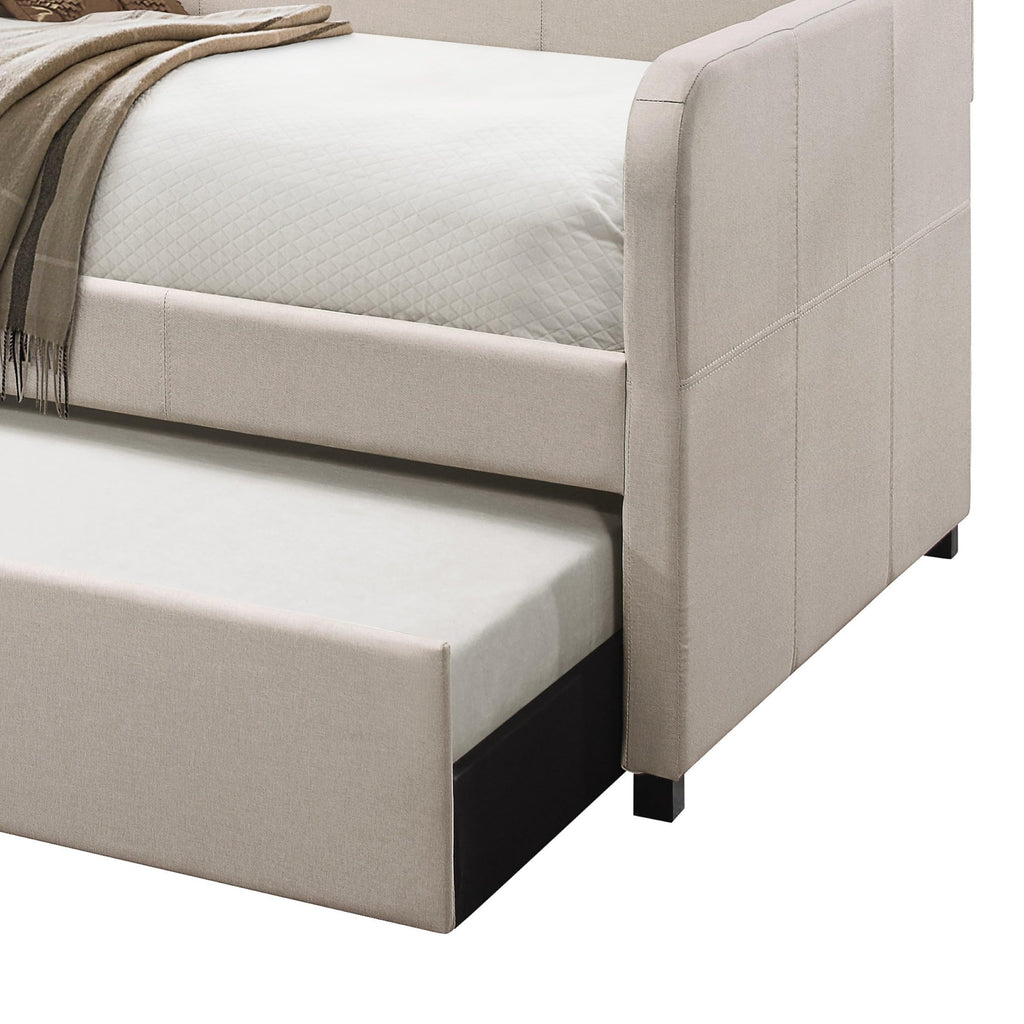 Beige Twin Daybed with Pull-Out Trundle U146253