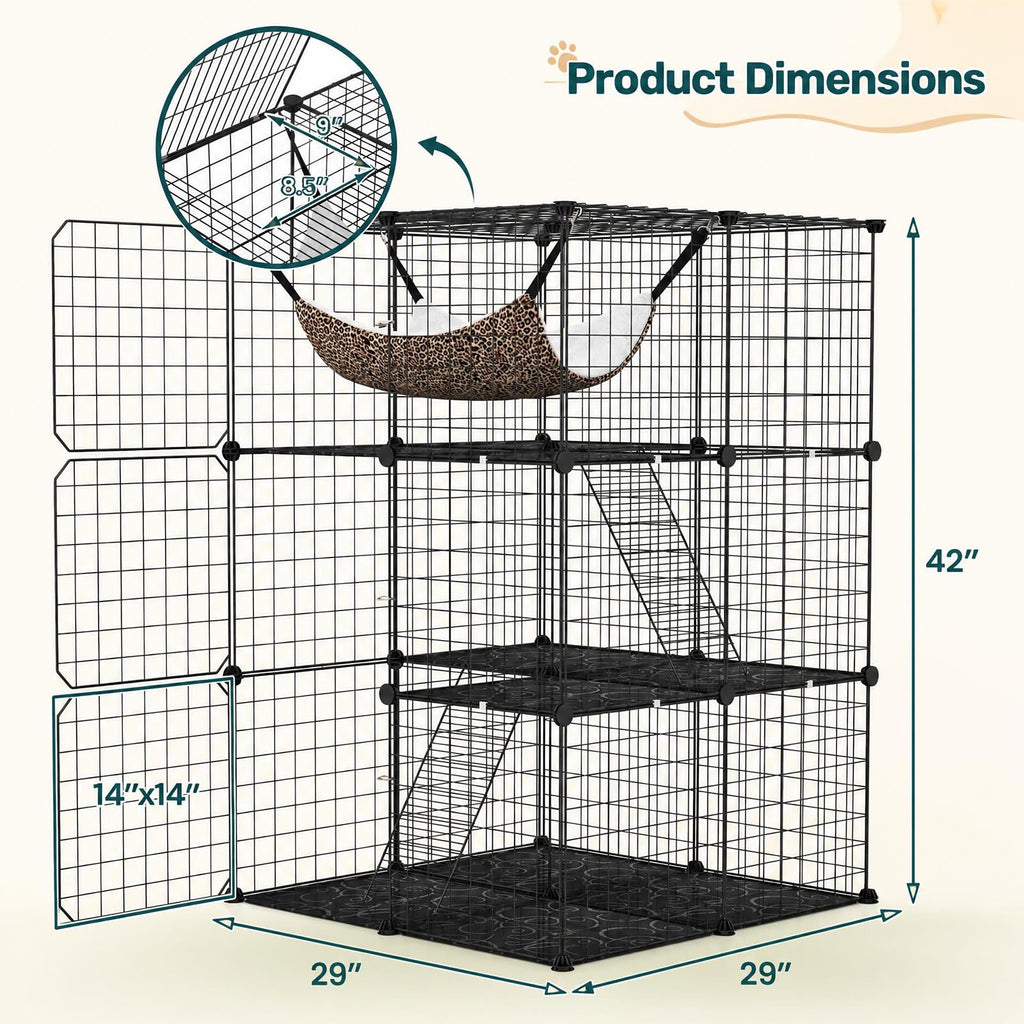3-Tier Cat Cages Indoor K59521