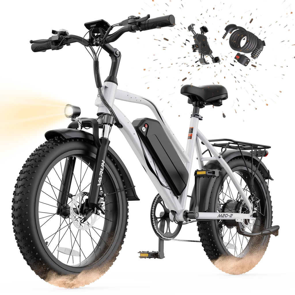 1000W Peak Motor 60+ Miles Fat Tire Electric Bike with 48V 13Ah Removable Battery K642280