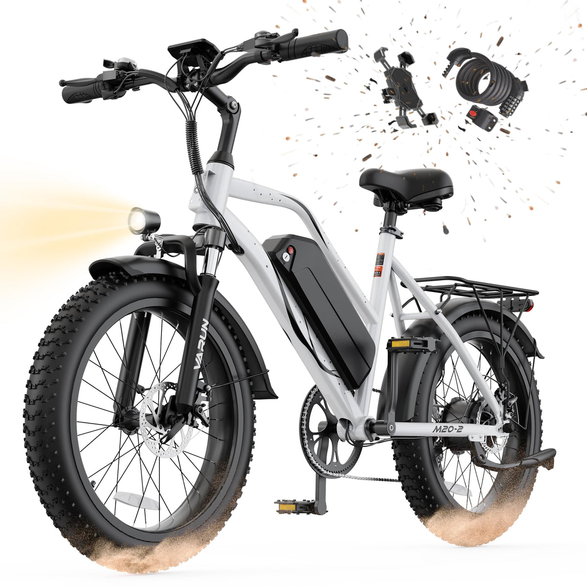 1000W Peak Motor 60+ Miles Fat Tire Electric Bike with 48V 13Ah Removable Battery K642280