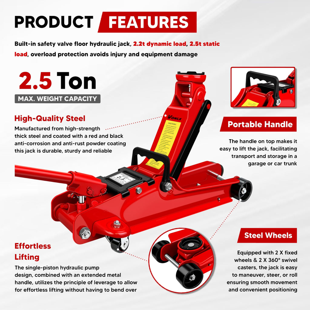 2.5 Ton Low-Profile Hydraulic Floor Jack J11286