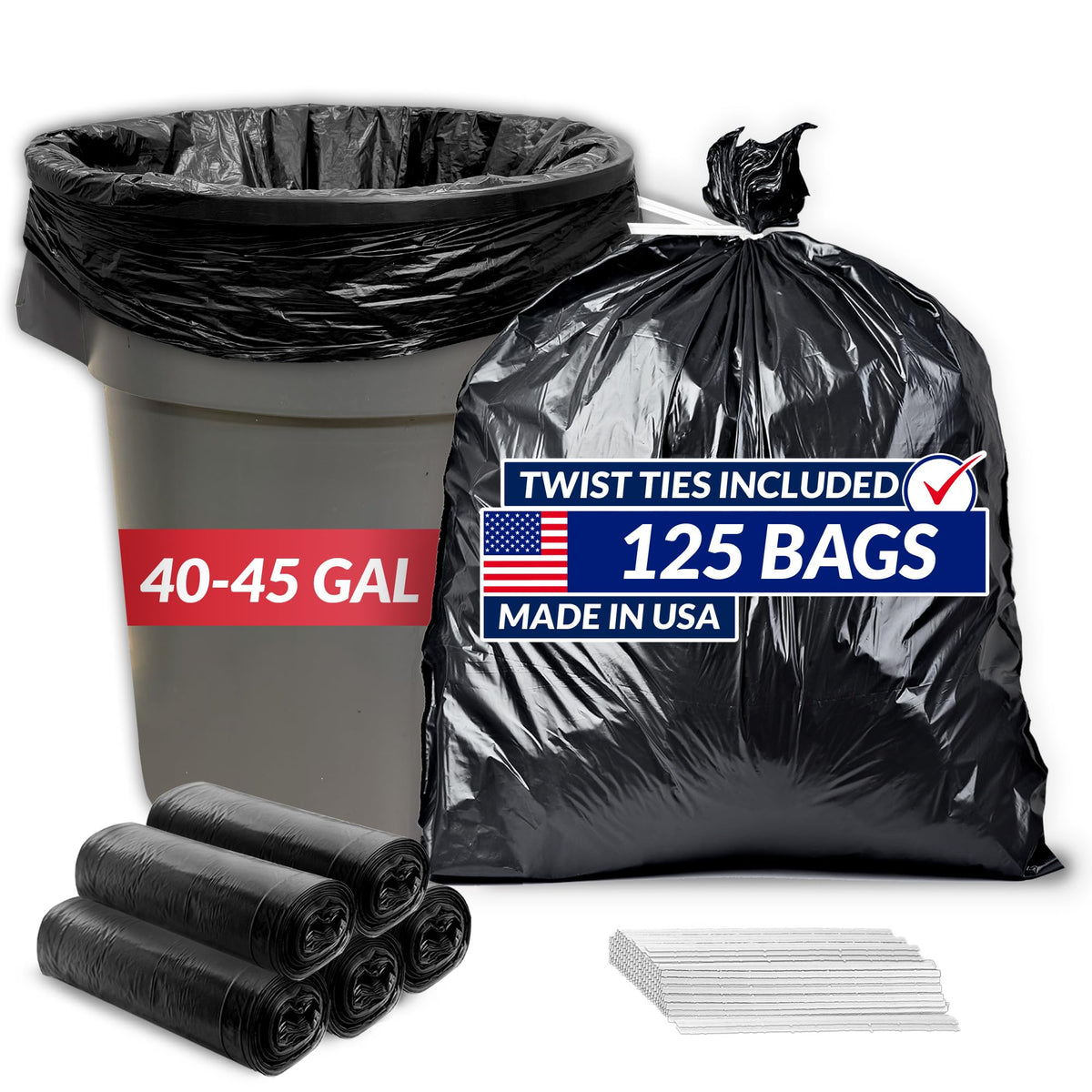 45 Gallon Heavy Duty Trash Bags W3236
