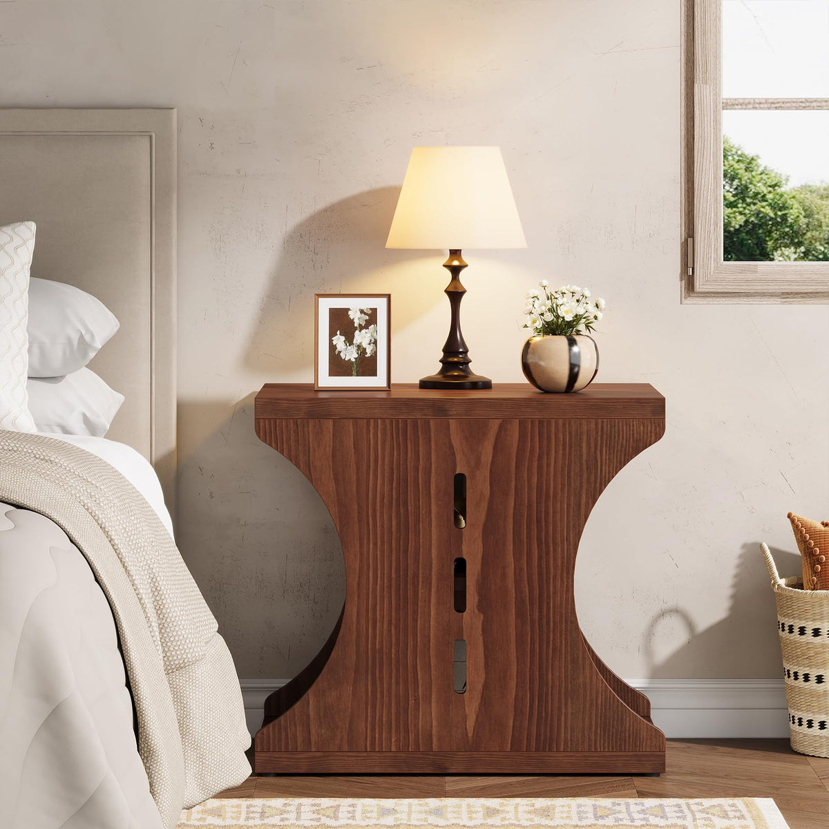 Brown Solid Wood Side End Table R77186