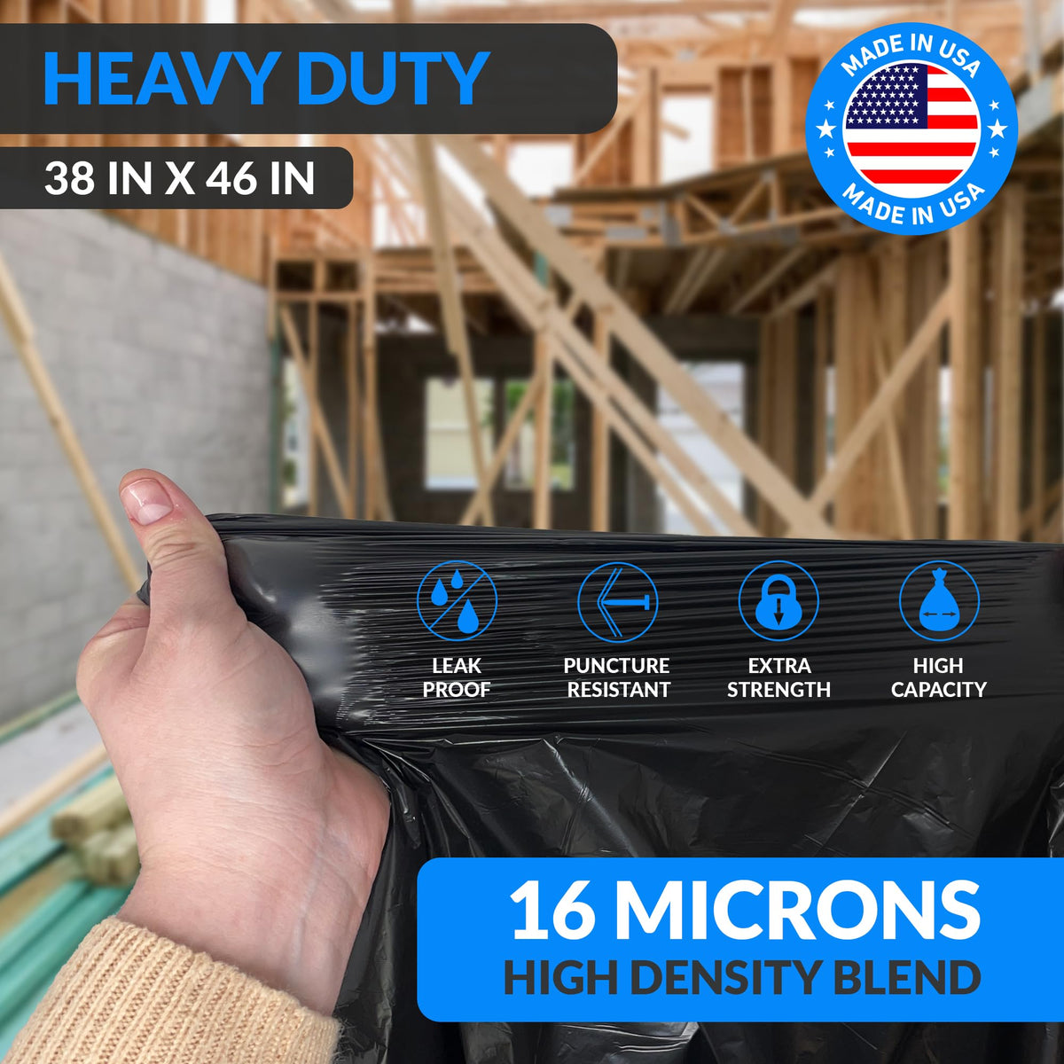 45 Gallon Heavy Duty Trash Bags W3236