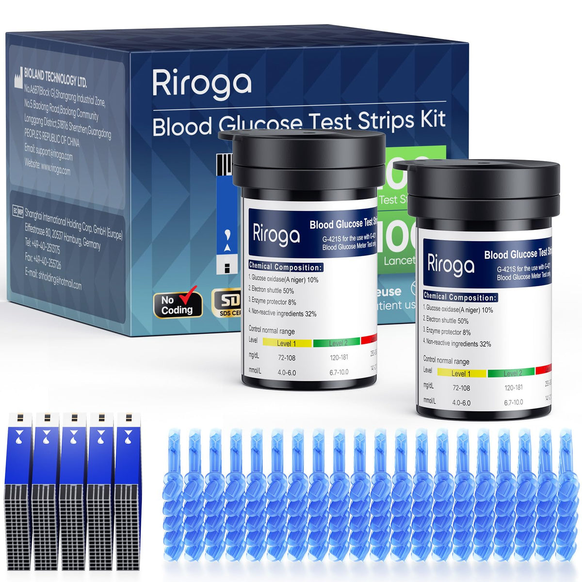 Blood Glucose Test Strips 100ct & Lancets 100ct T277