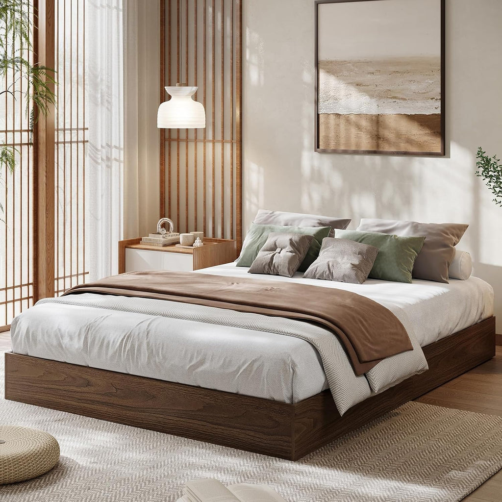 Wooden California King Size Platform Bed Frame E906