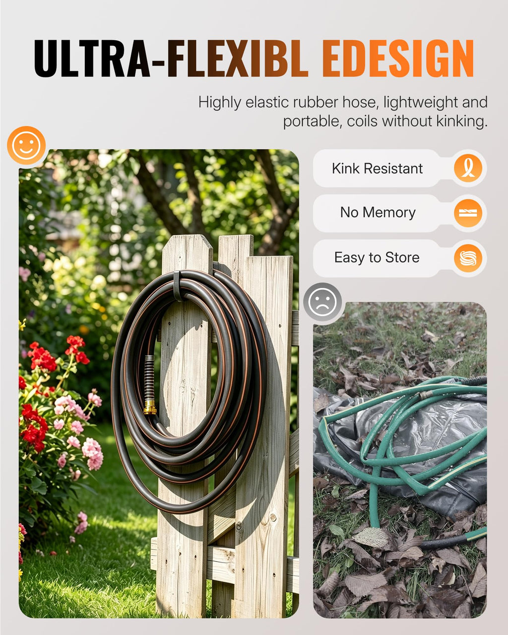Heavy Duty Rubber Garden Hose 50FT x 3/4" A2570