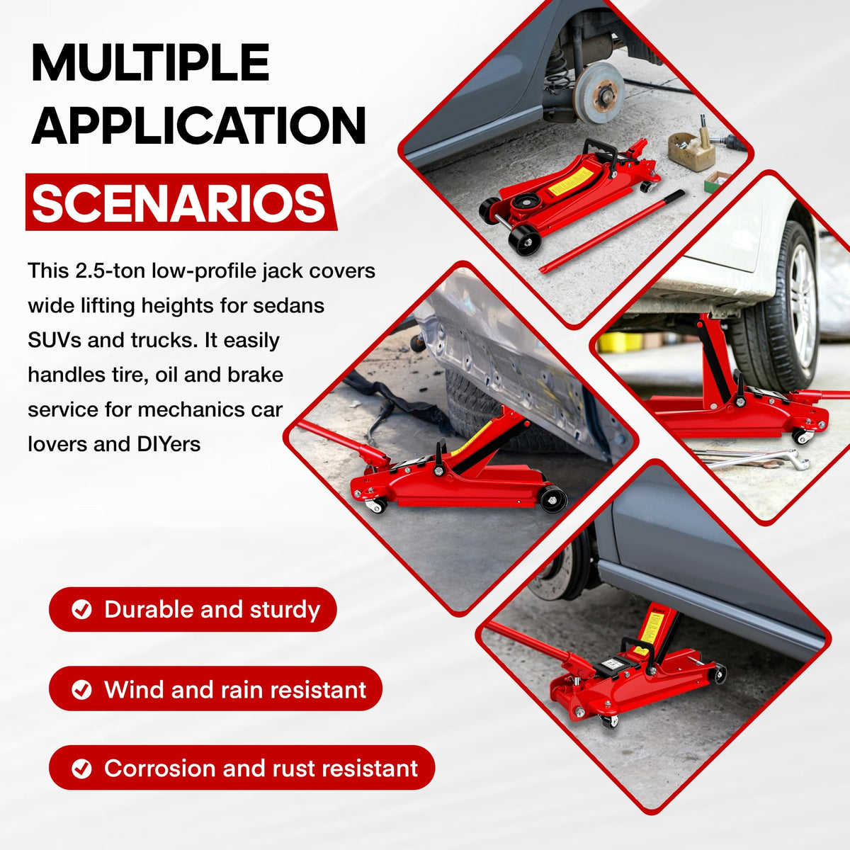 2.5 Ton Low-Profile Hydraulic Floor Jack J11286