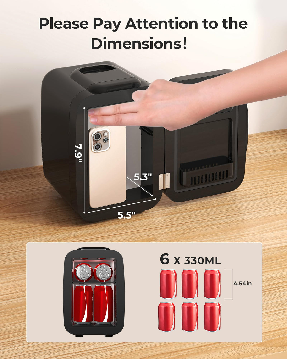 4 Liter 6 Can Portable Mini Fridge E767342