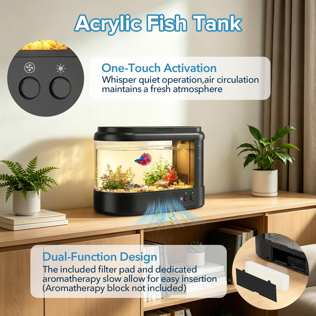 Black 1 Gallon Acrylic Aquarium Kit W774