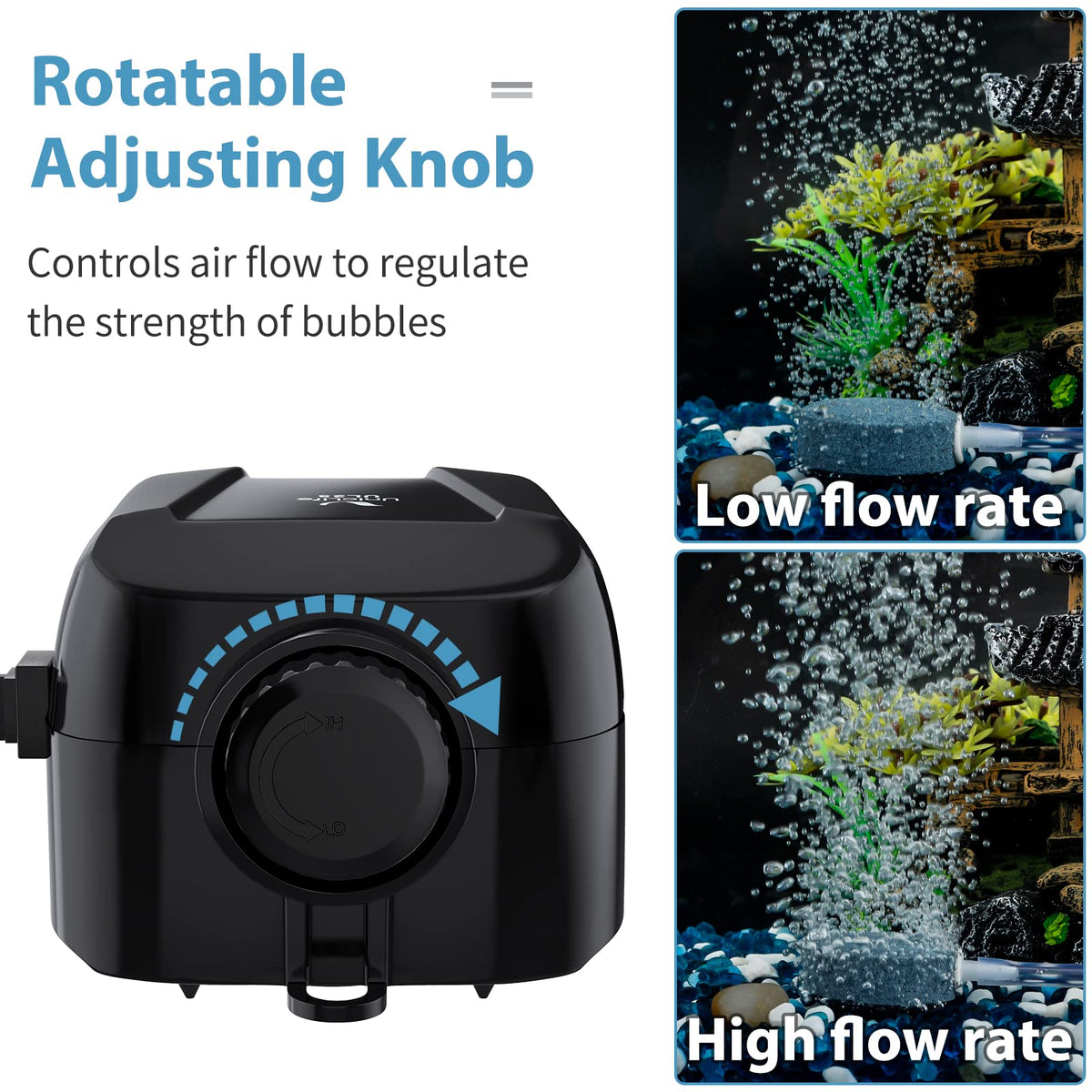 Aquarium Air Pump Dual Outlet Fish Tank Aerator E93780