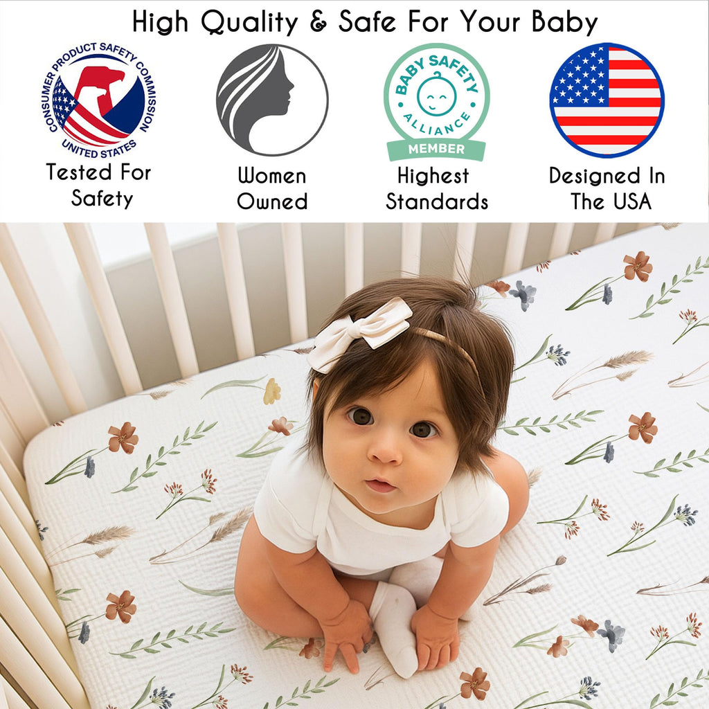 3-Piece Baby Crib Sheets Set Fitted Standard Size K4987