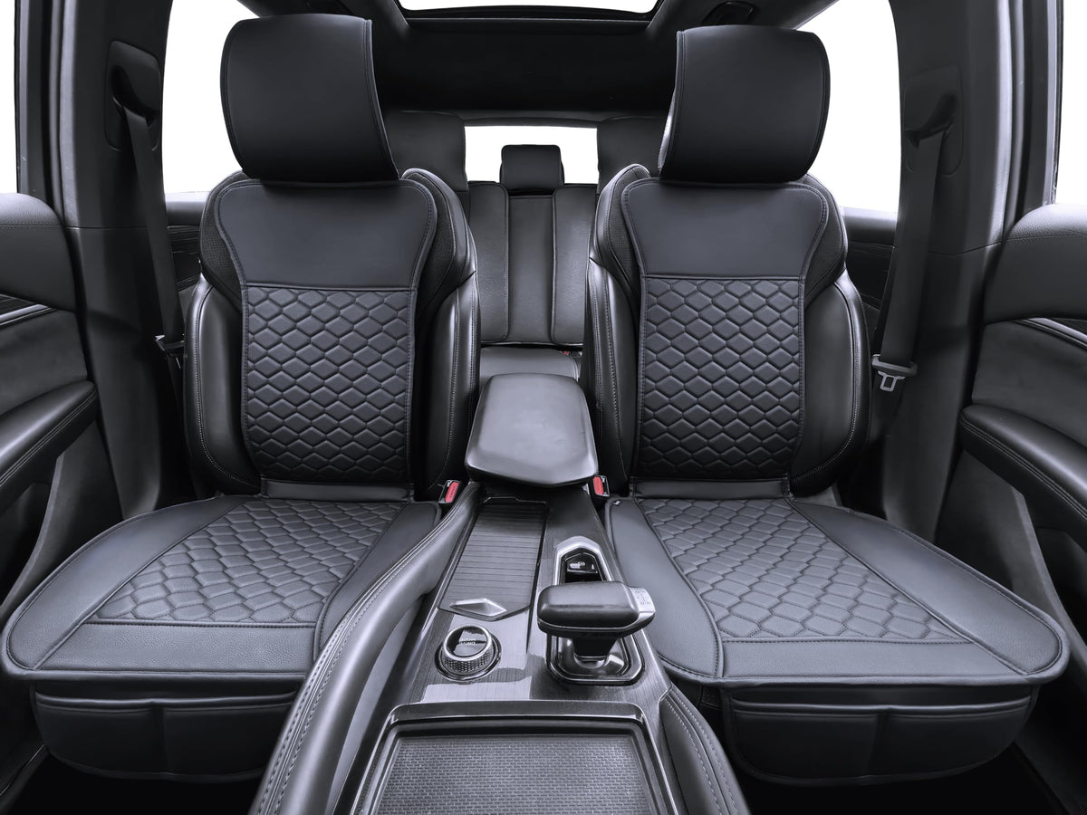 Leather Waterproof Car Seat Cover Full Set Black F47182