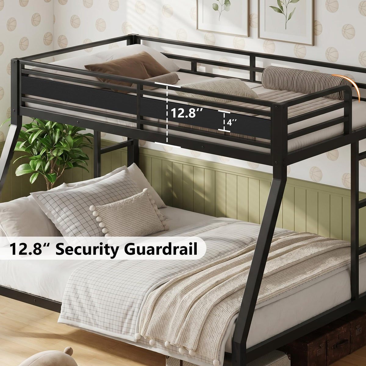 Black Twin Over Full Size Bunk Beds R30046