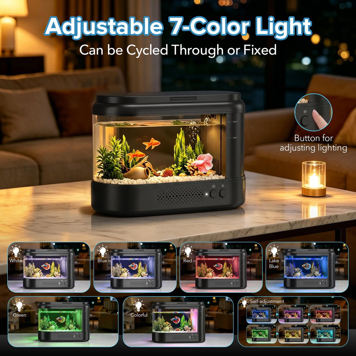 Black 1 Gallon Acrylic Aquarium Kit W774