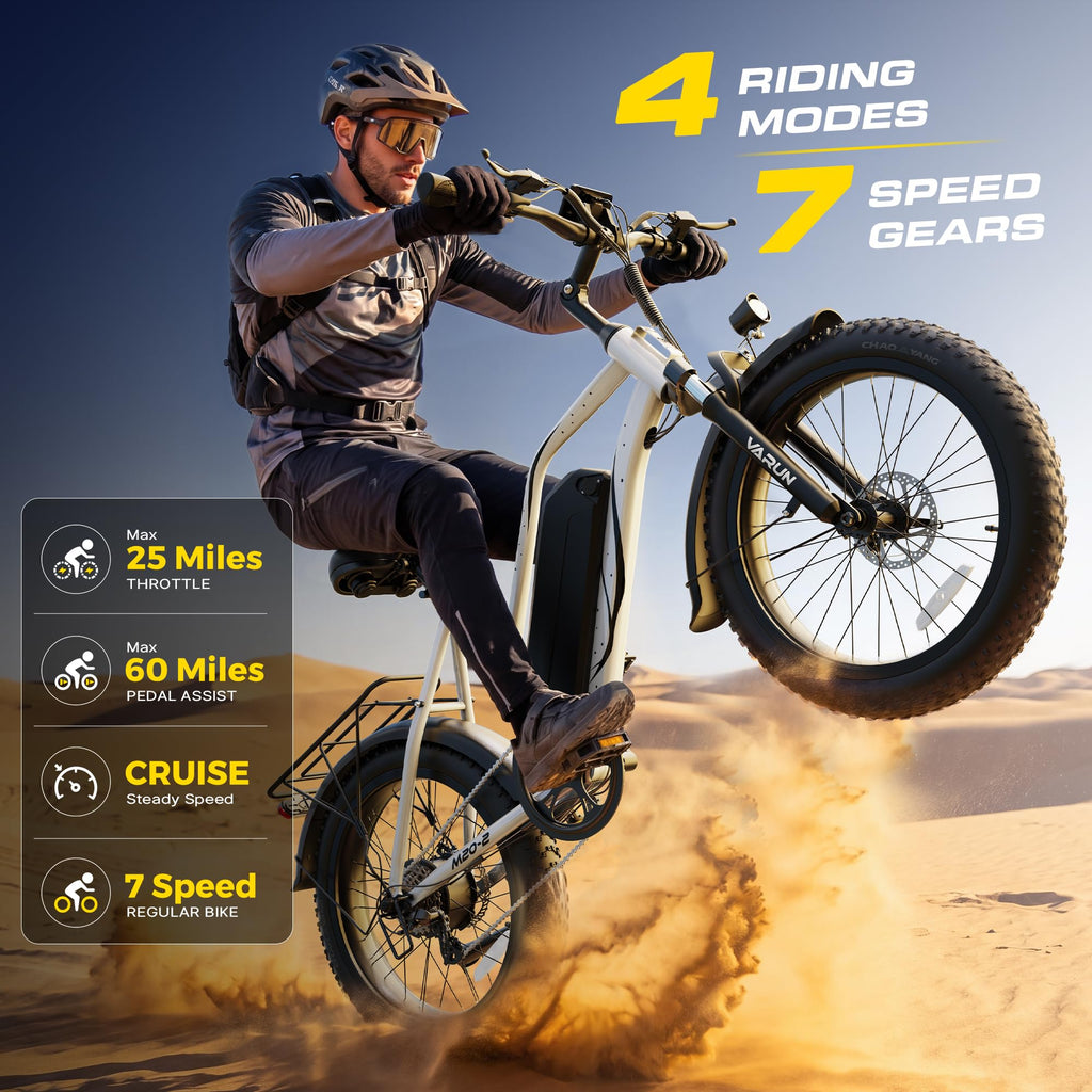 1000W Peak Motor 60+ Miles Fat Tire Electric Bike with 48V 13Ah Removable Battery K642280