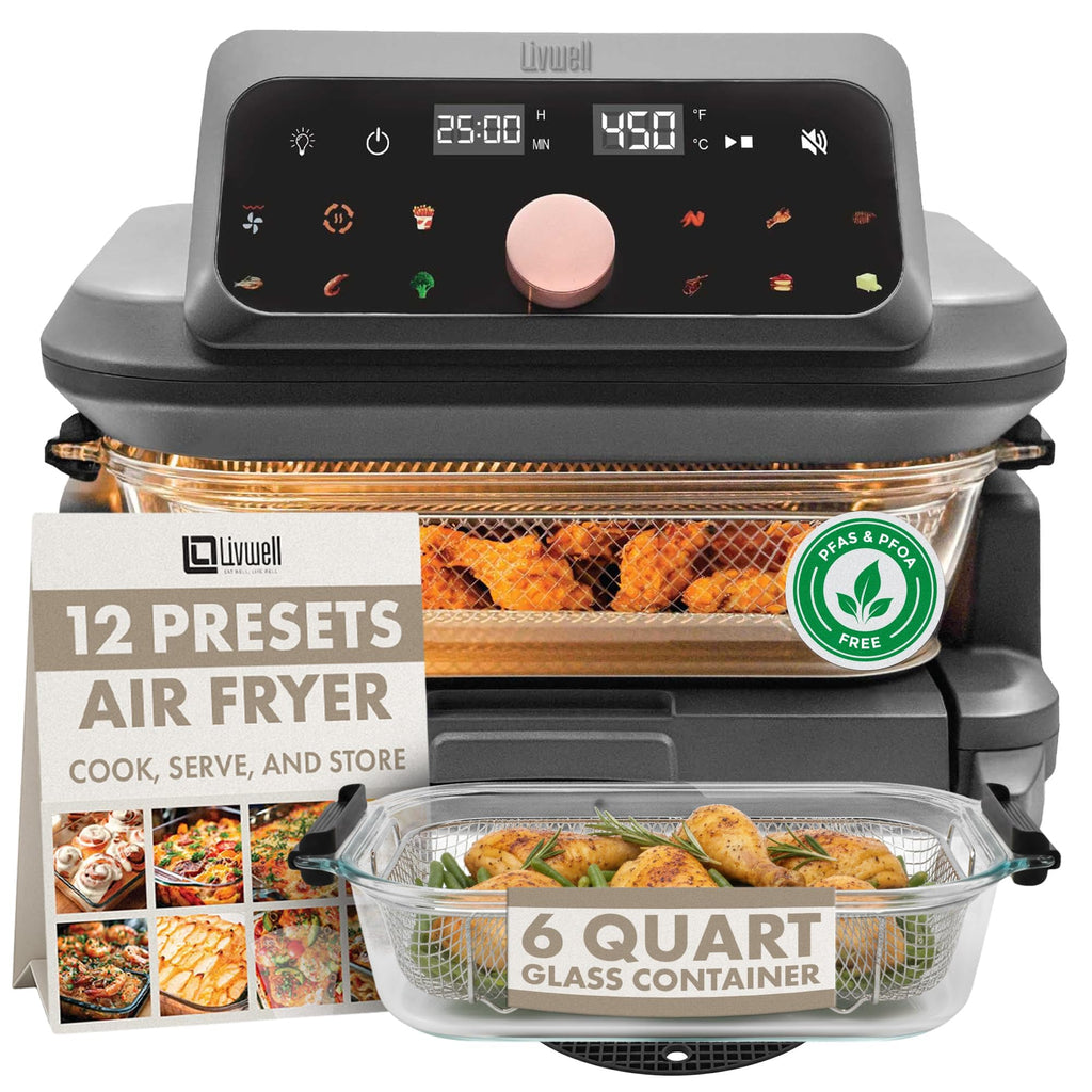 6-Quart Glass Air Fryer with Touch Screen & Drawer H30546