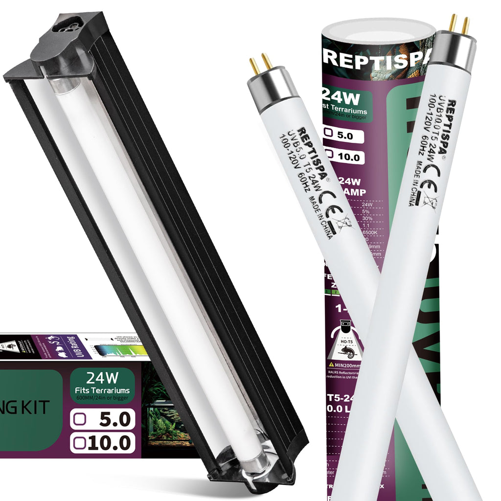 24W T5 HO UVB Reptile Light Fixture with Fluorescent Bulbs R10535