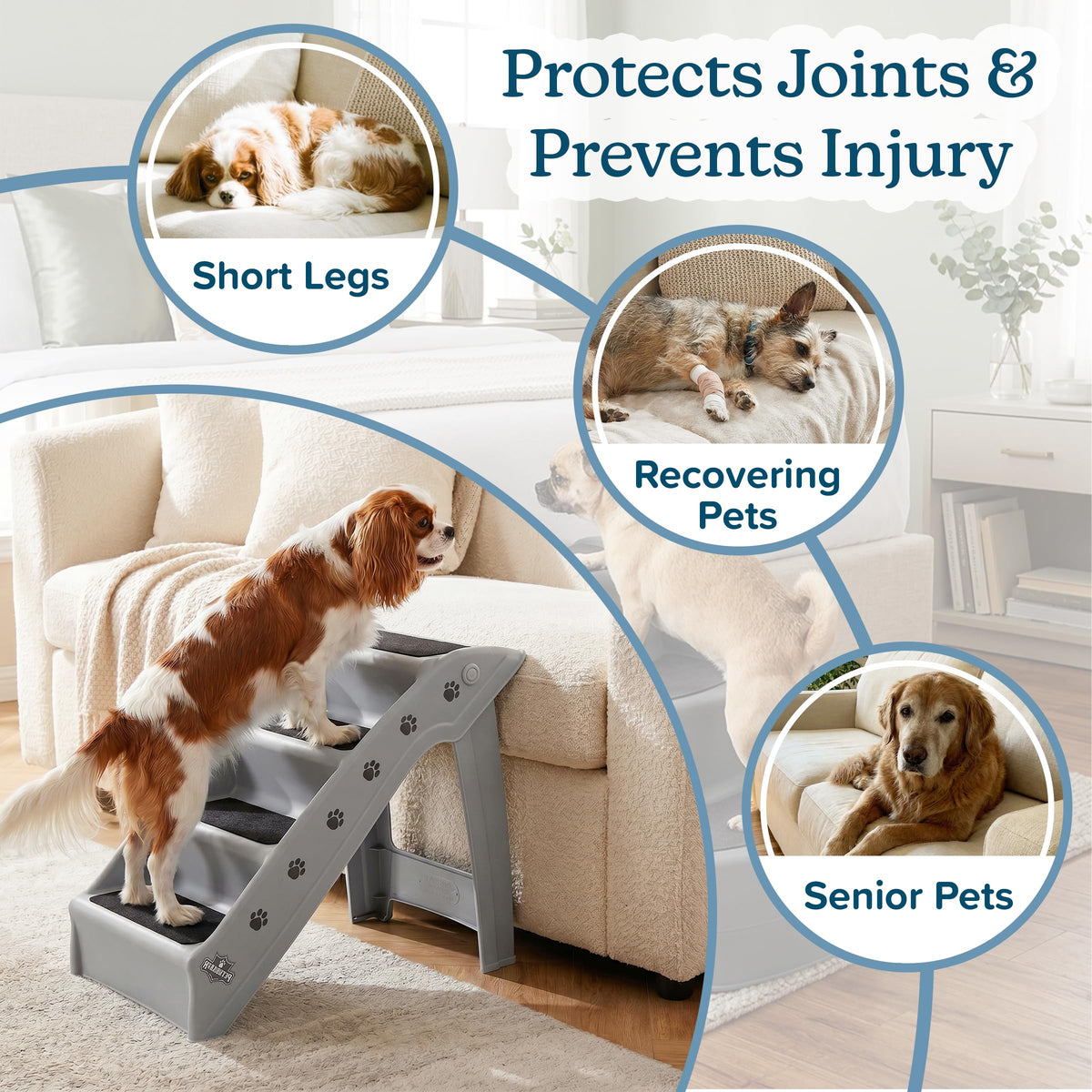 Lightweight Durable Plastic Dog Stairs Z733385