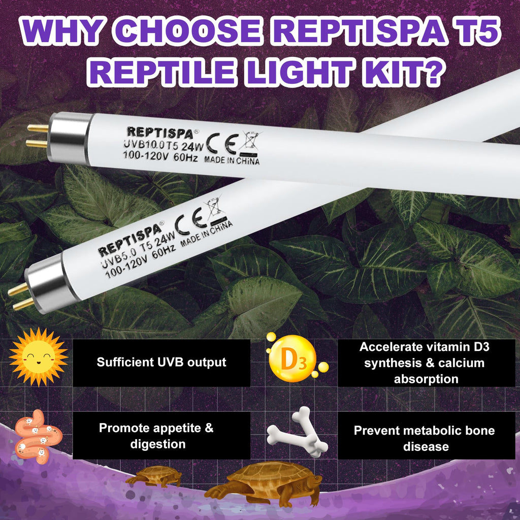 24W T5 HO UVB Reptile Light Fixture with Fluorescent Bulbs R10535