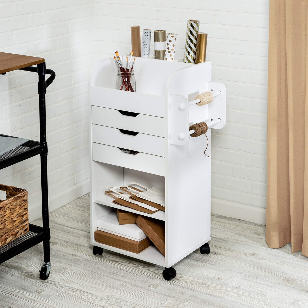 Rolling Craft Storage Cart with Locking Wheels O81752