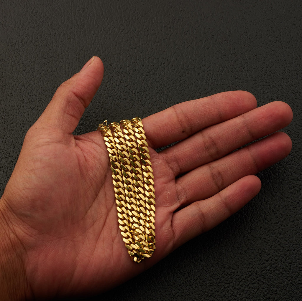 14K Yellow Gold 6mm Miami Cuban Necklace T342