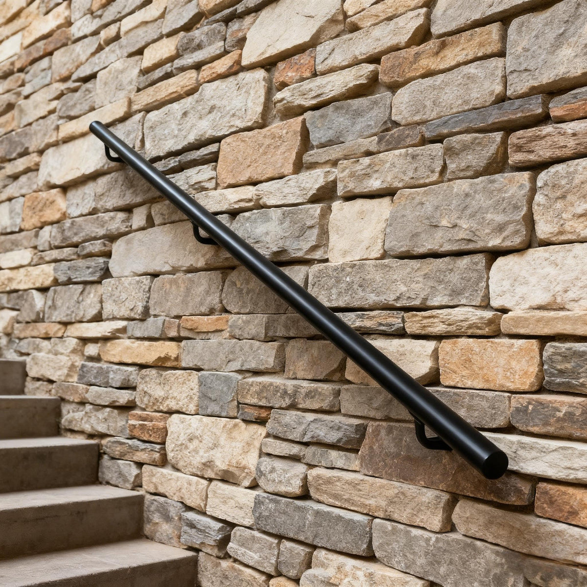 7 FT Matte Black Aluminum Handrail Set M35447