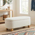 44.8" Beige Storage Ottoman Bench with Hinge S99713