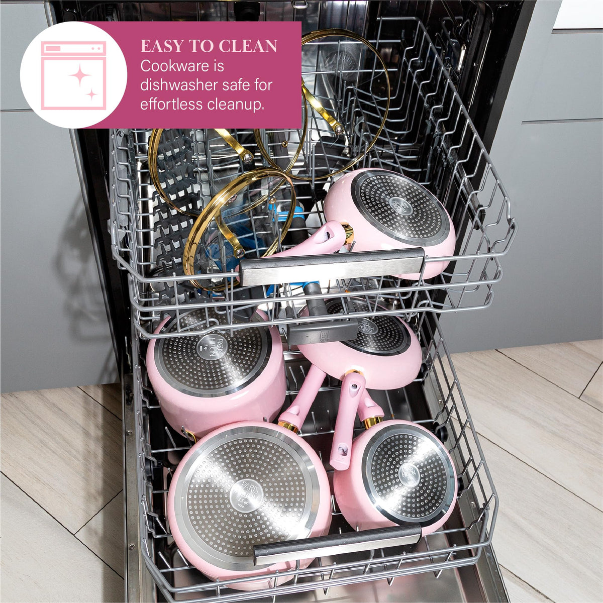 12 Piece Pink Nonstick Cookware Set H655012